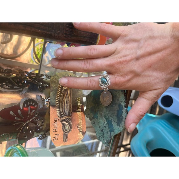 Artisan Sterling Silver Turquoise Ring - Picture 9 of 10